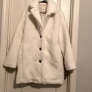 New Gap White Outerwear Jacket
